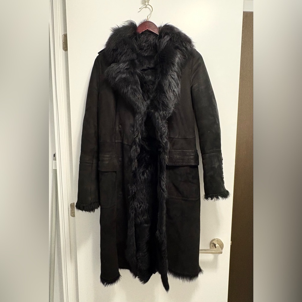 Burberry shearling Leather long Coat
